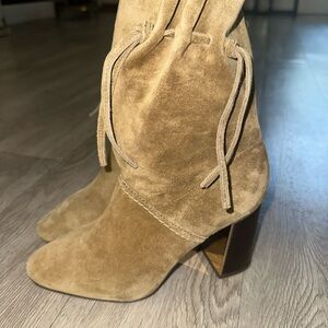 Tory Burch Tan Suede Ankle Boots